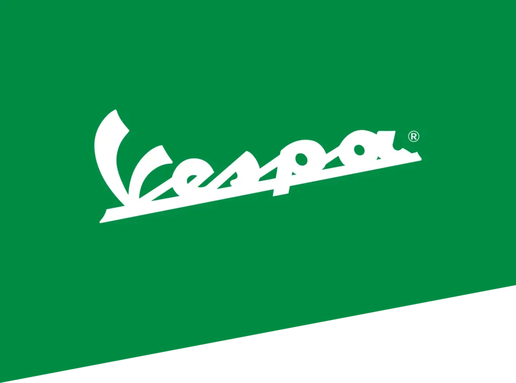 Vespa Logo weiß auf grün